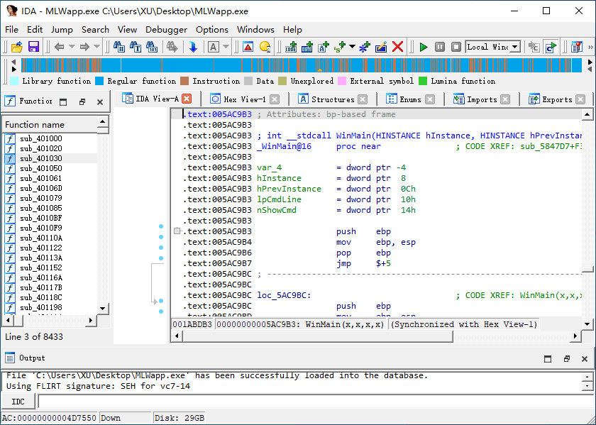 交互式反汇编器 IDA Free 8.3.230608 Hex-Rays Decompilers 官方免费版本